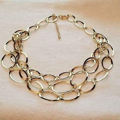 Daisy Fuentes Gold Tone Oval Necklace