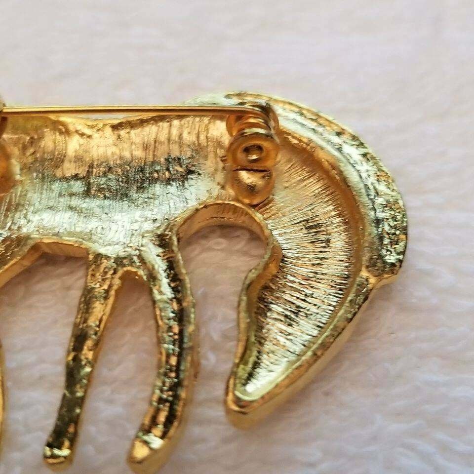 Gold Tone Zebra Brooch