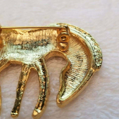 Gold Tone Zebra Brooch