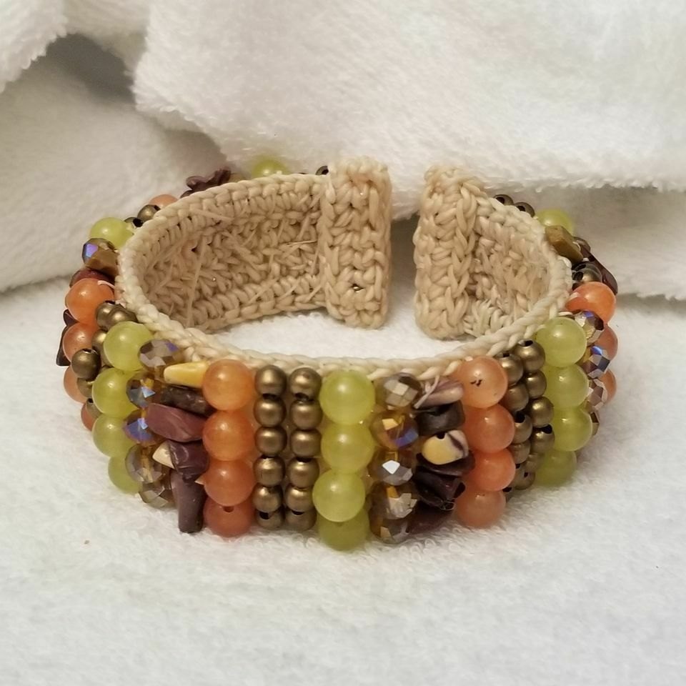 Crocheted Beaded Cuff Bracelet