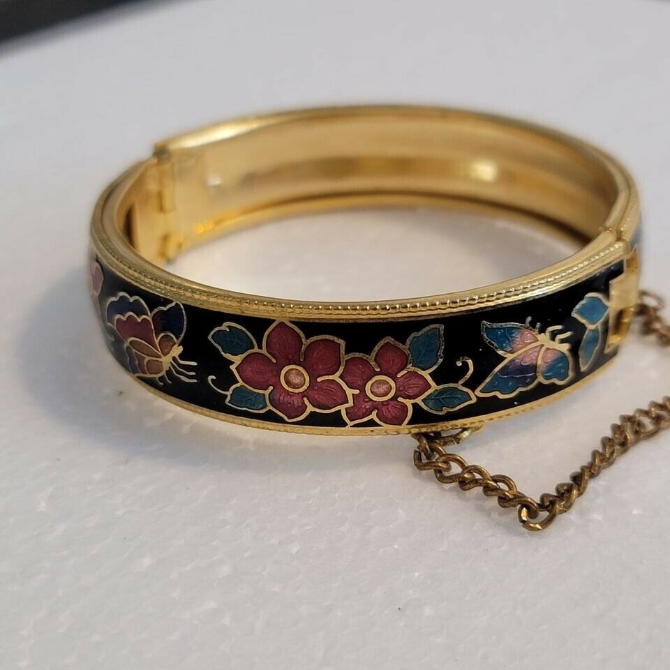 Vintage Cloisonné Butterfly Bracelet