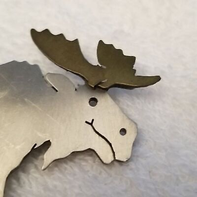 Metal Moose Brooch