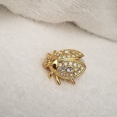 Vintage 1991 Napier 23K Gold Plated Lady Bug Brooch Pin