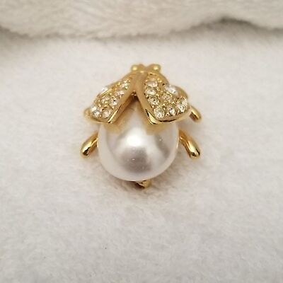 Vintage 1991 Napier 23K Gold Plated Lady Bug Brooch Pin