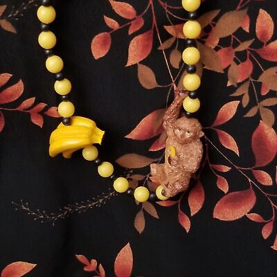 Vintage Monkey & Banana Necklace