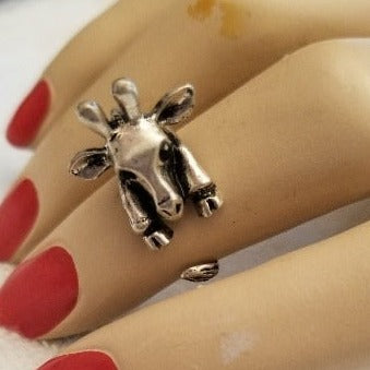 Silver Tone Giraffe Ring