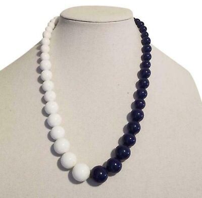 Blue White Vintage And Bead Necklace