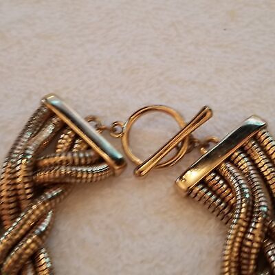 Gold Tone Braided Chain Bracelet