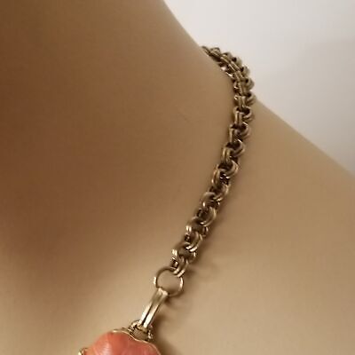 Vintage Coral Color Shell Necklace
