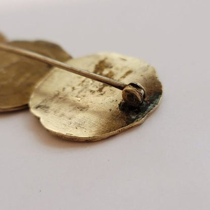 Vintage ROMA Copper Coin Brooch