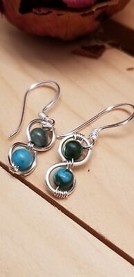 Handmade Jasper Silver Tone Earrings