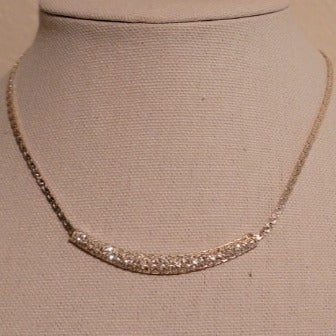 Silver Tone Pave Crystal Choker Necklace