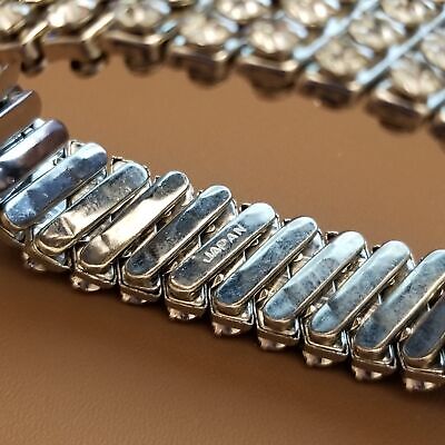 Silver Rhinestone Accordion Bracelet
