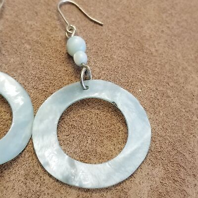 Seafoam Colored Shell Earrings
