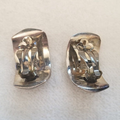 Vintage Mexico 925 Silver Clip-On Earrings