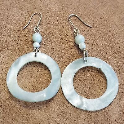 Seafoam Colored Shell Earrings