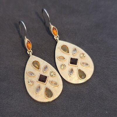 Gold Tone Tear Drop Earrings