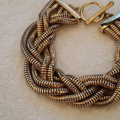 Gold Tone Braided Chain Bracelet