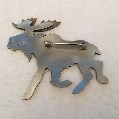 Metal Moose Brooch