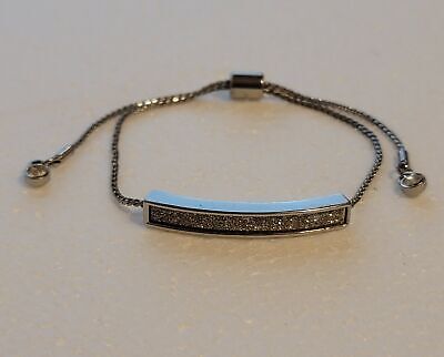Silver Tone Druzy Adjustable Bracelet