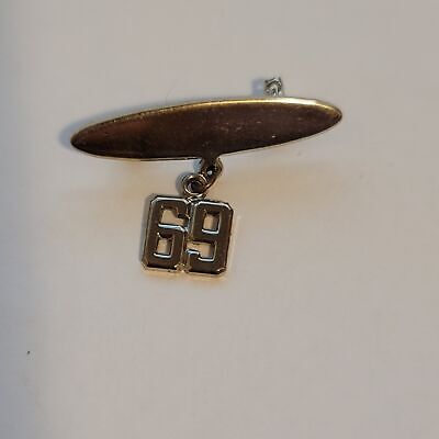Silver Tone 69 Brooch pin