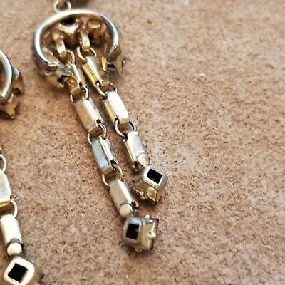 Gold Tone Rhinestone Dangle Earrings