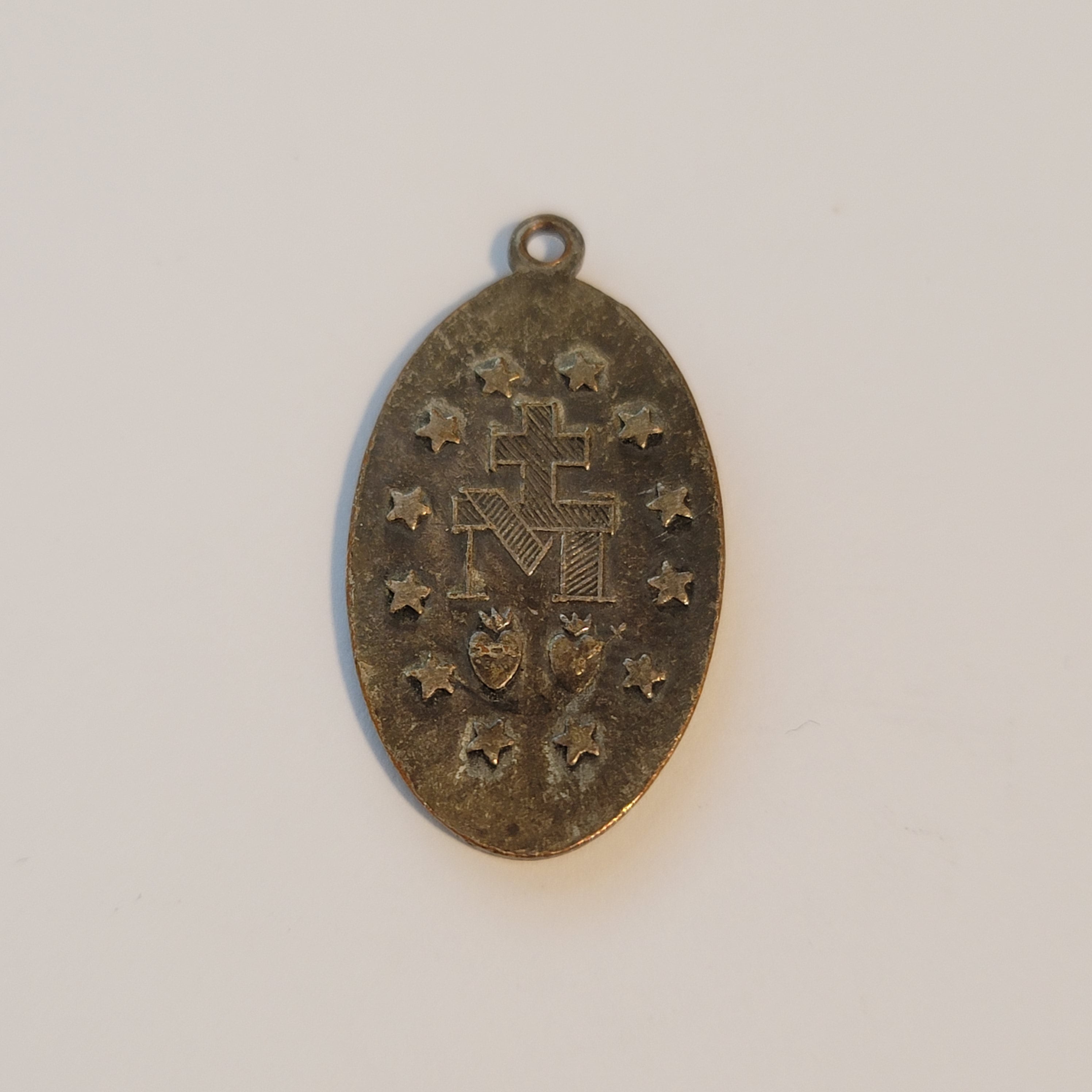 Oval Mary Prayer Pendant Charm