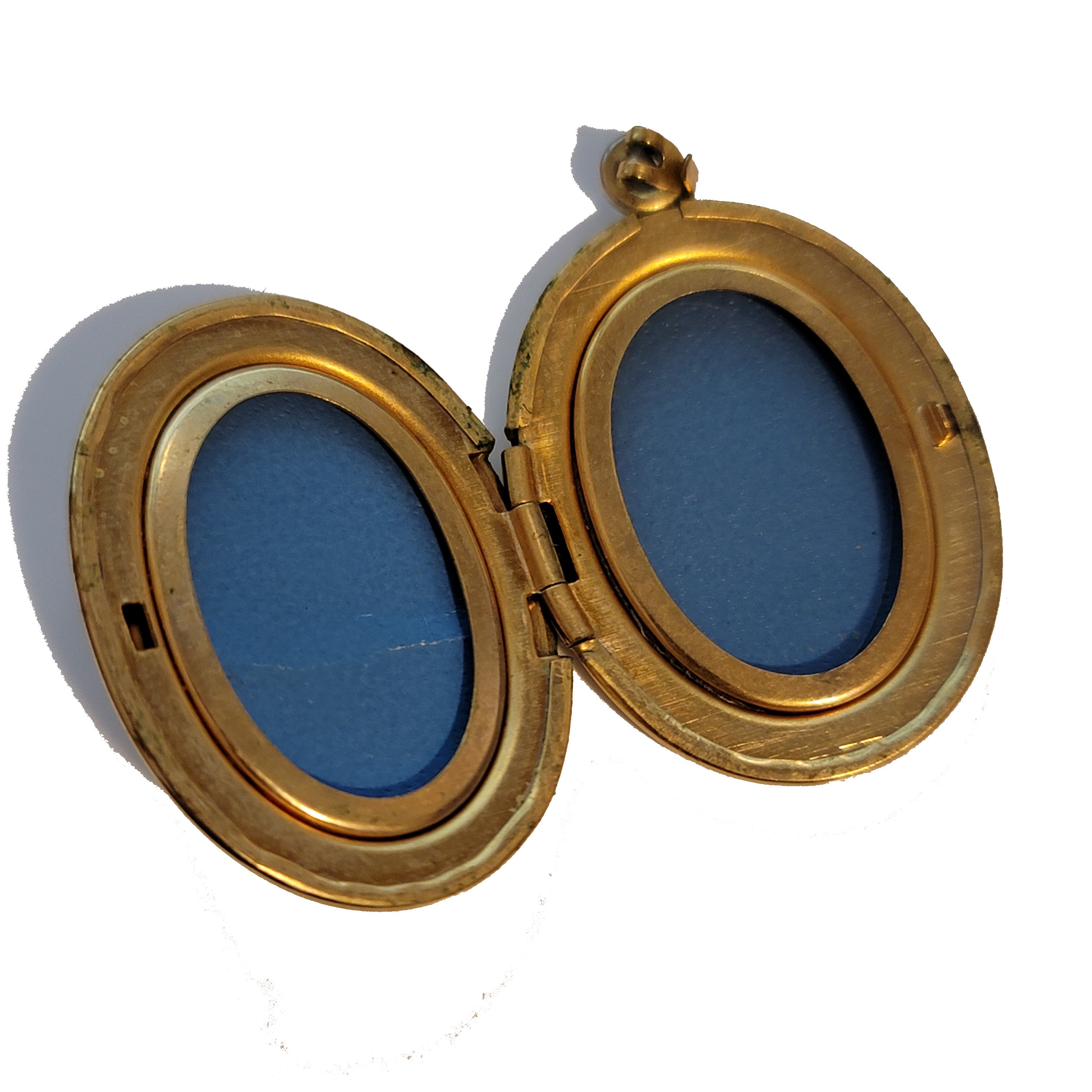 Vintage Gold Tone Guilloche Enamel Locket