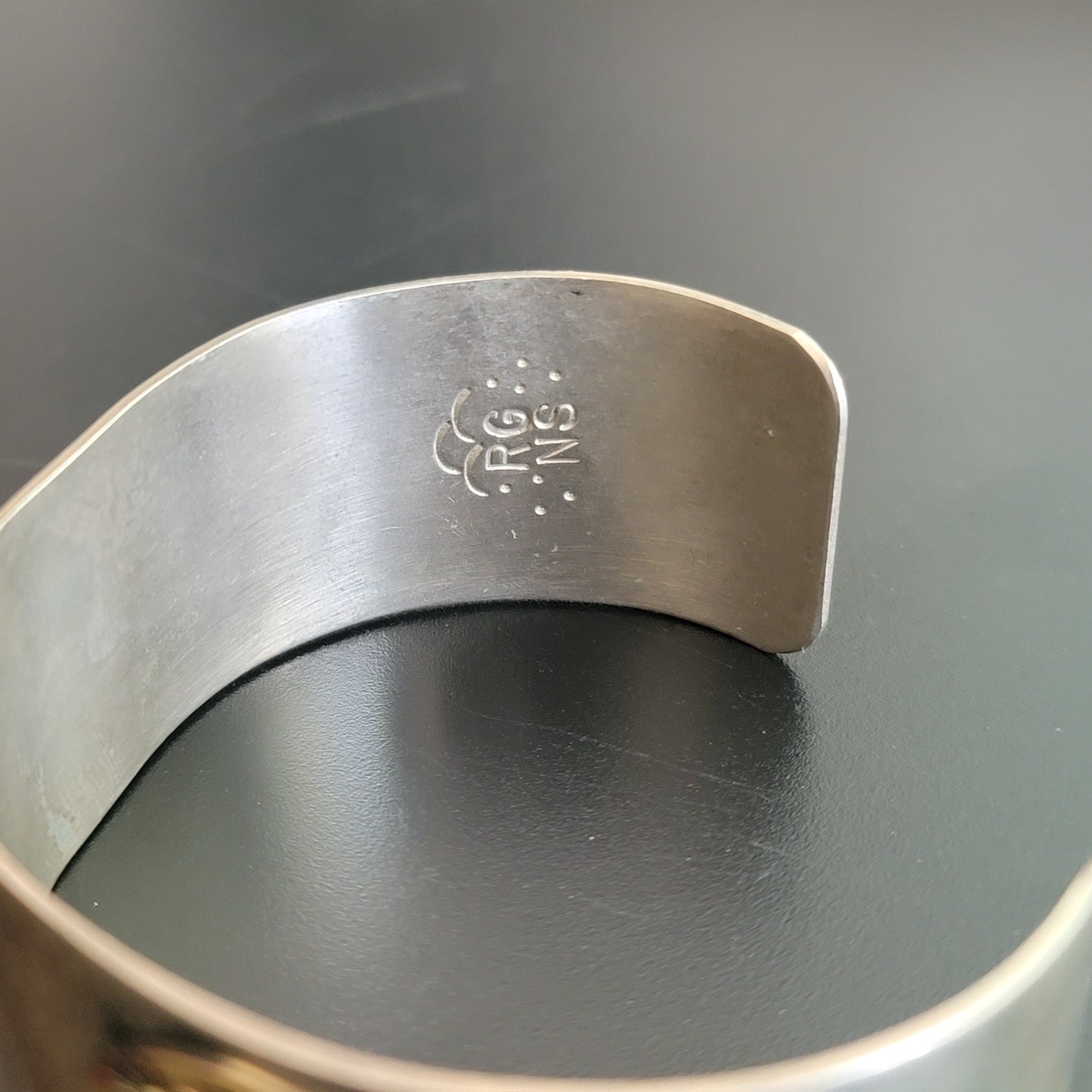 Vintage Silver Tone Brass Cuff Bracelet