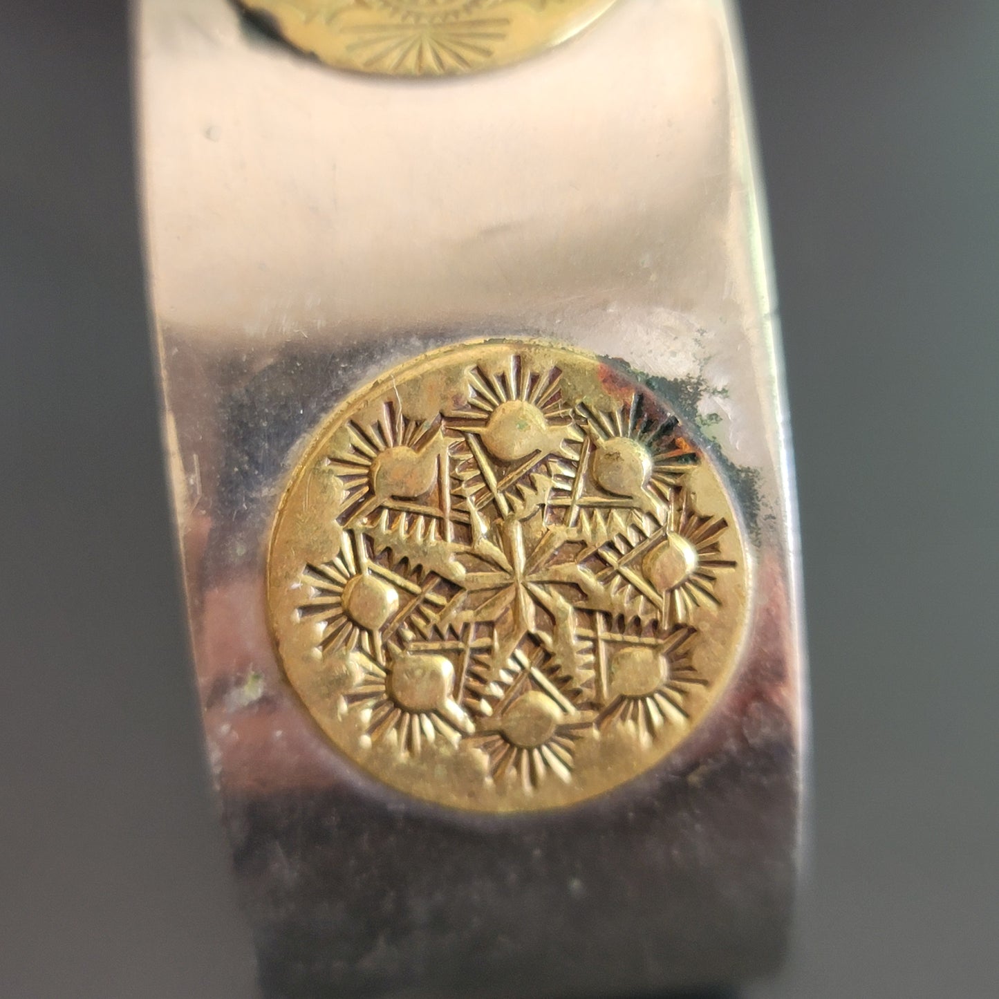 Vintage Silver Tone Brass Cuff Bracelet