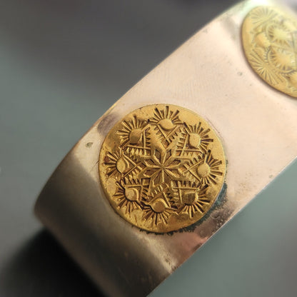 Vintage Silver Tone Brass Cuff Bracelet