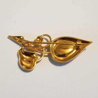 Vintage Toledoware Gold Tone Brooch