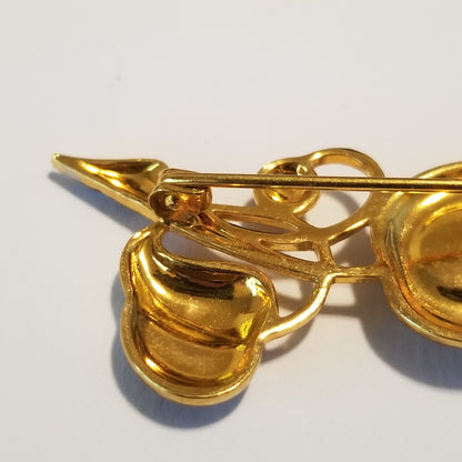 Vintage Toledoware Gold Tone Brooch