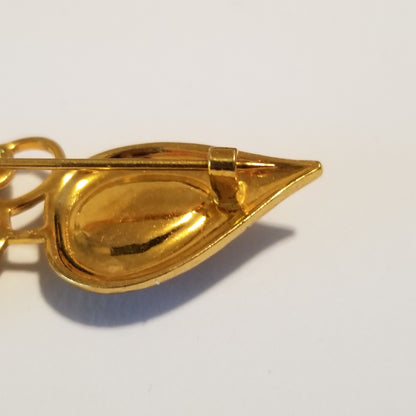 Vintage Toledoware Gold Tone Brooch