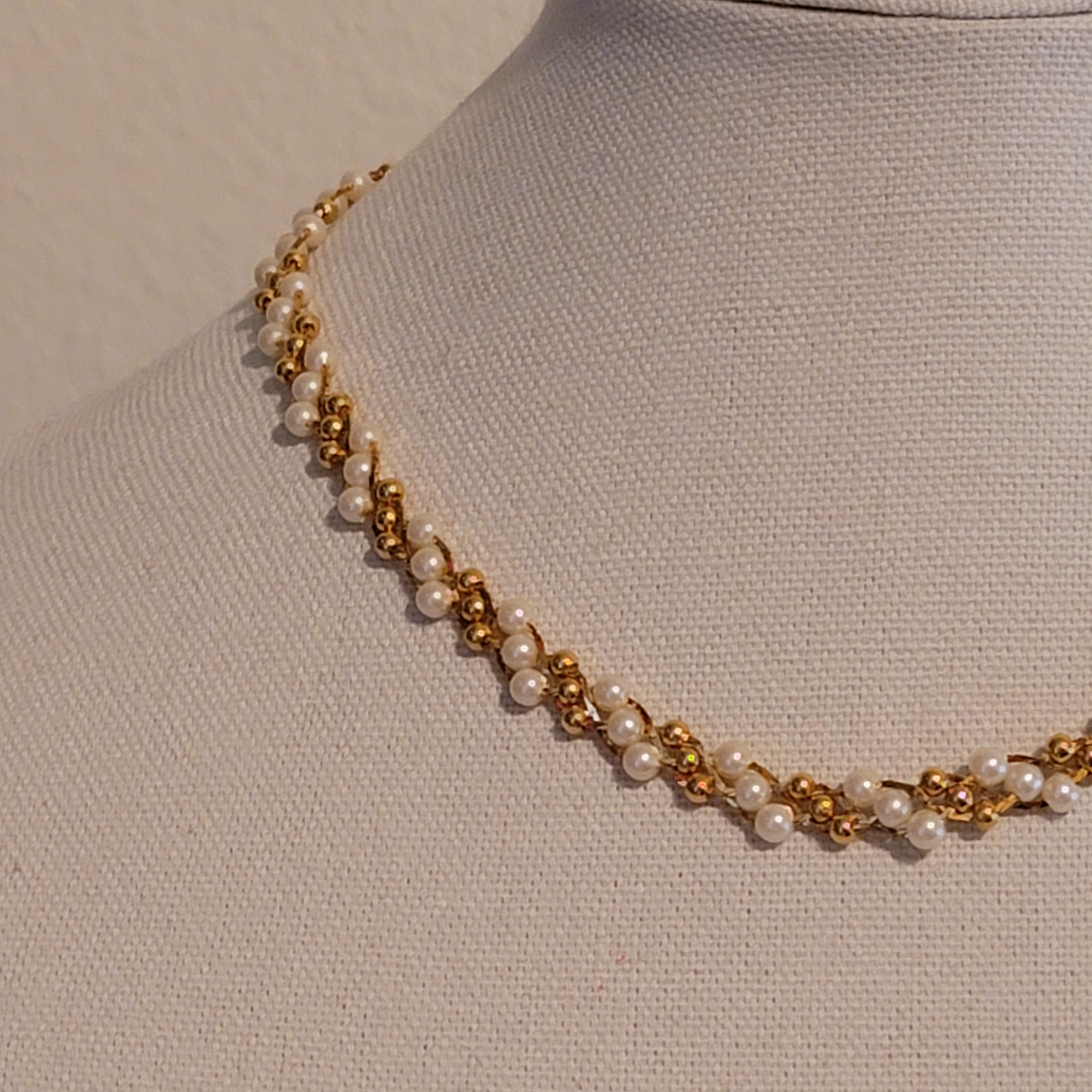 Vintage Trifari braided Bead Chain Necklace