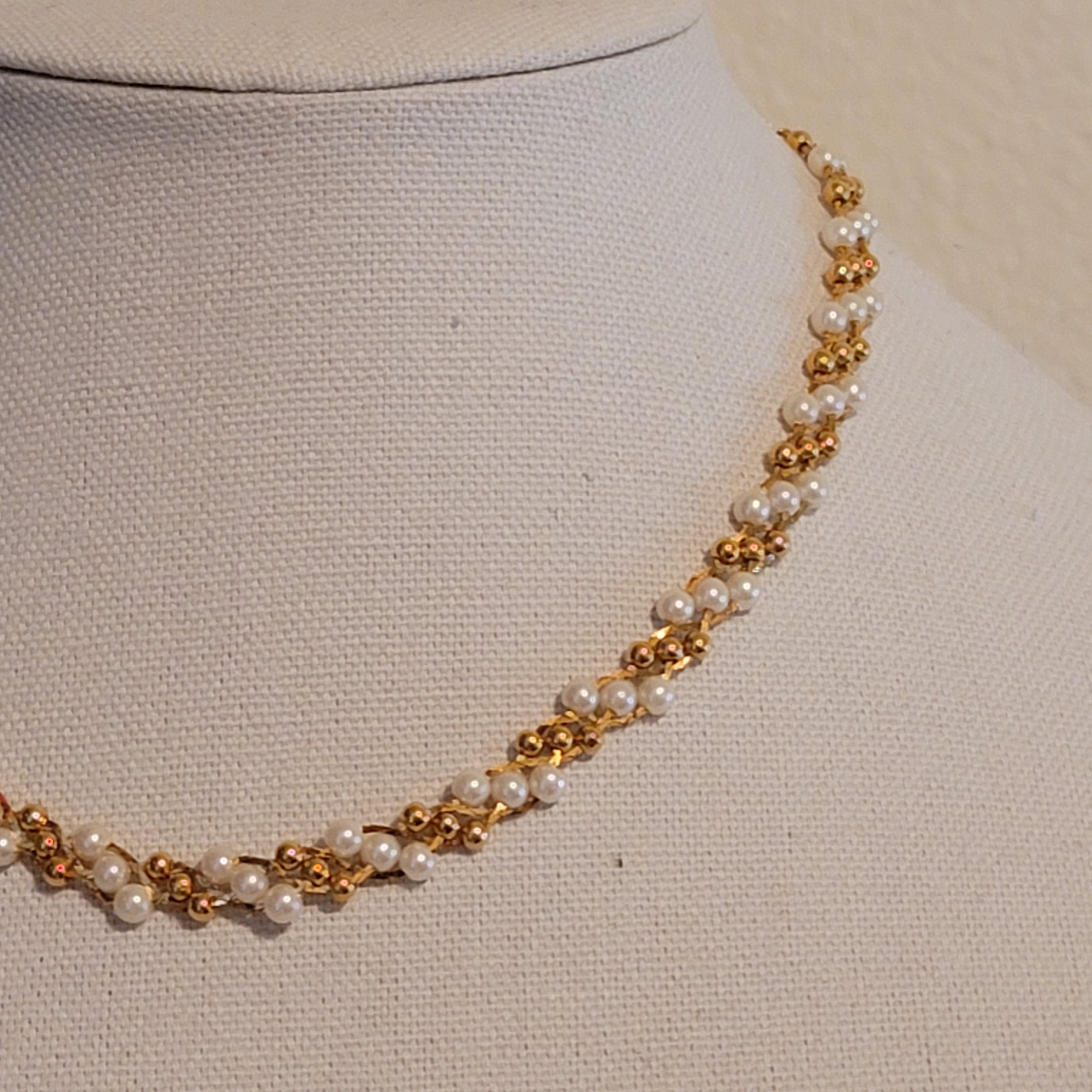 Vintage Trifari braided Bead Chain Necklace