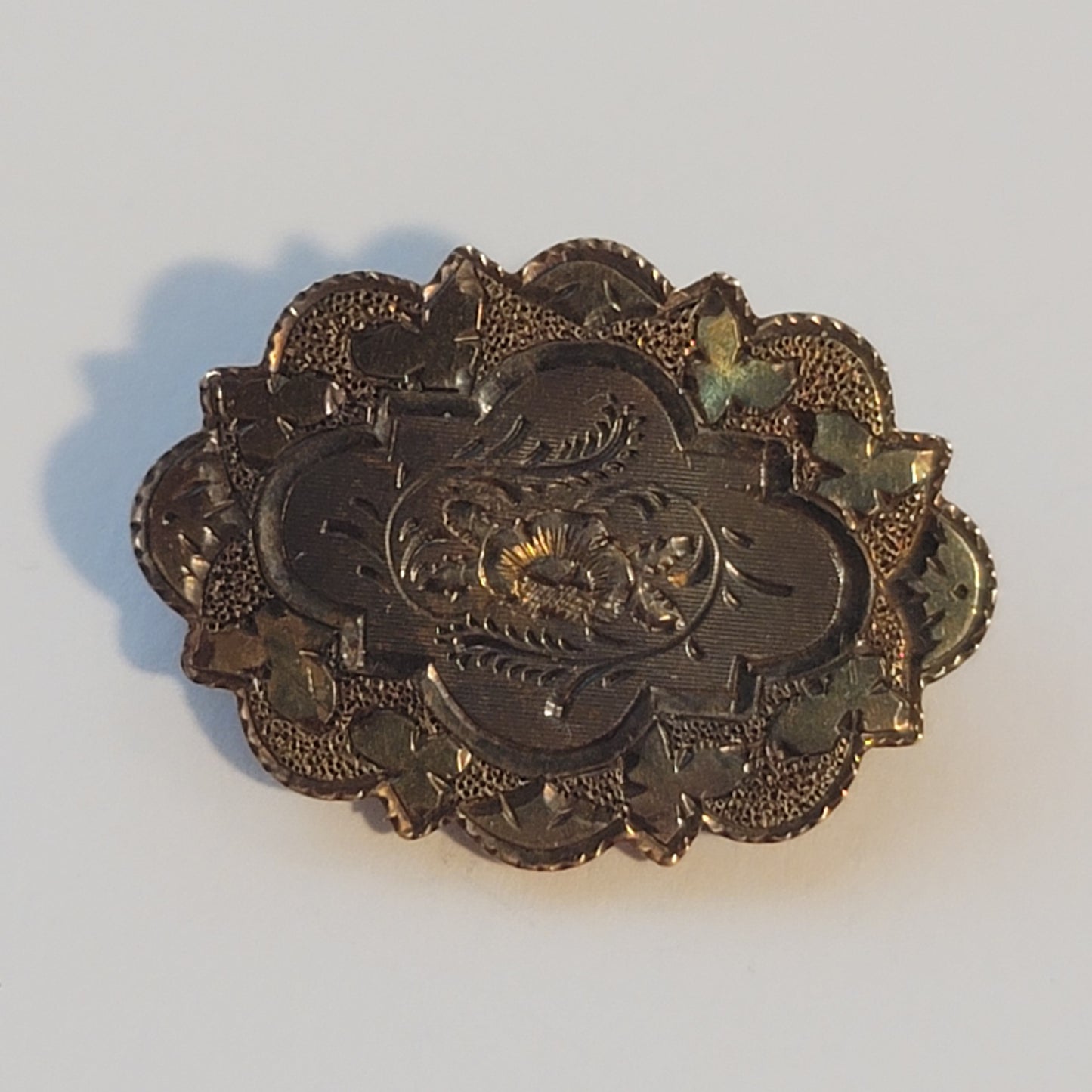 Vintage Victorian Silver Engraved Pendant Brooch