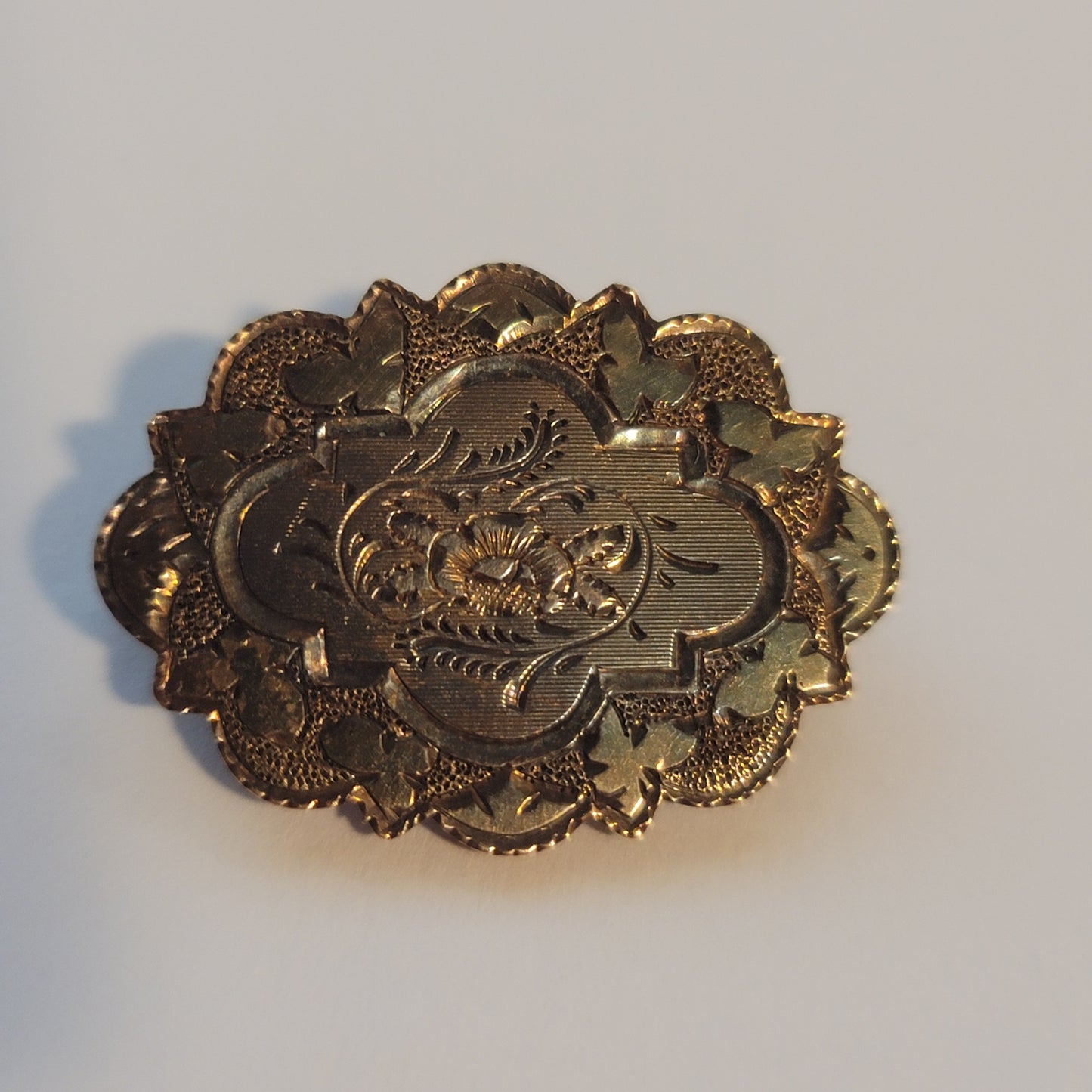 Vintage Victorian Silver Engraved Pendant Brooch