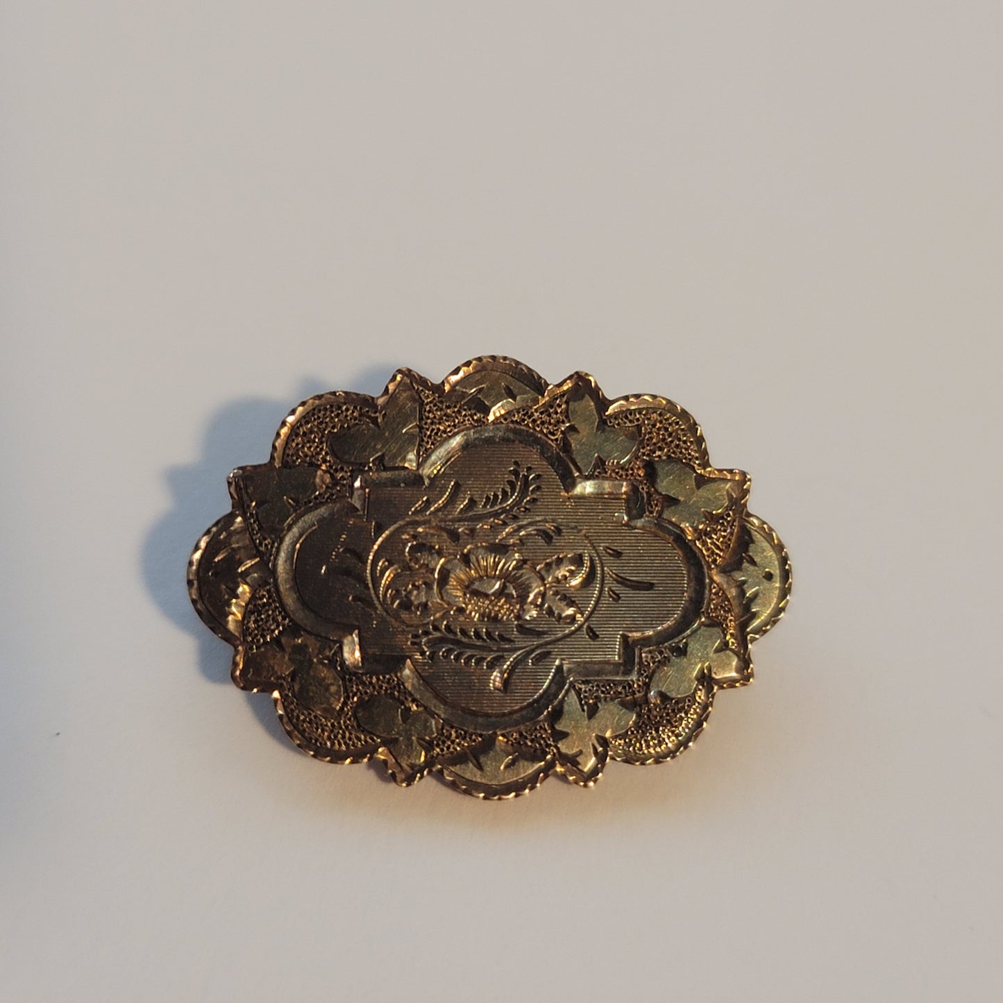 Vintage Victorian Silver Engraved Pendant Brooch