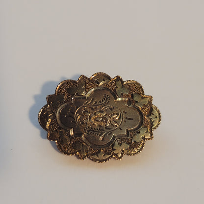 Vintage Victorian Silver Engraved Pendant Brooch