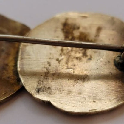 Vintage ROMA Copper Coin Brooch