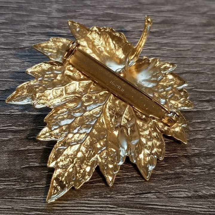Vintage Napier Gold Tone Leaf