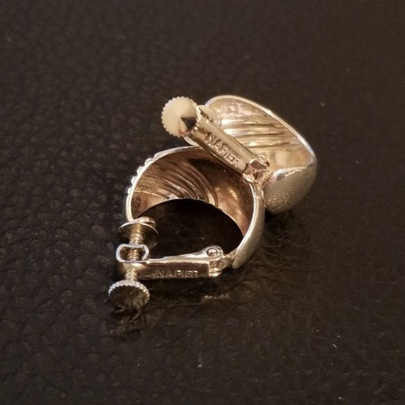 Silver Tone Napier Screw Back Clip On Earrings