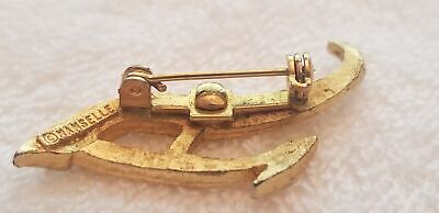 Vintage Gold Tone Letter A Brooch
