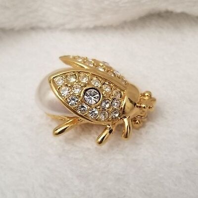Vintage 1991 Napier 23K Gold Plated Lady Bug Brooch Pin