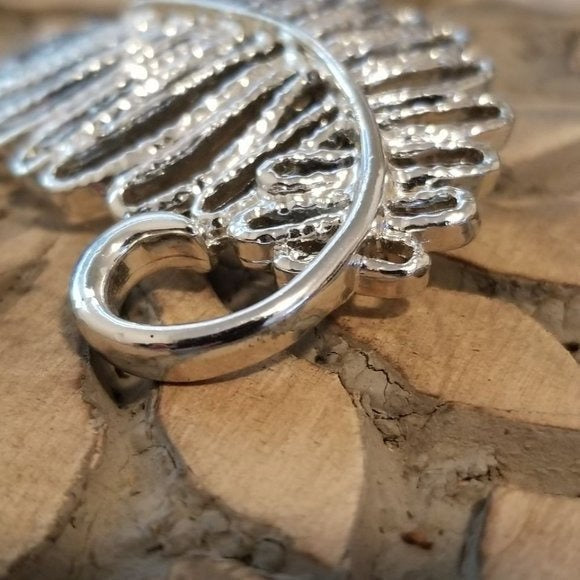 Vintage Gerry's Silver Tone Feather Brooch