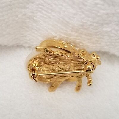 Vintage 1991 Napier 23K Gold Plated Lady Bug Brooch Pin