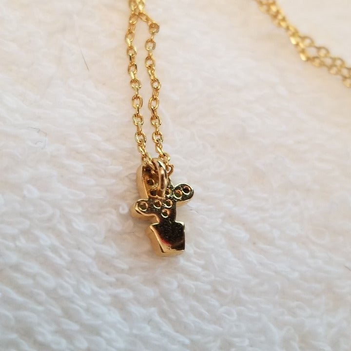 Tiny Cactus Charm Necklace