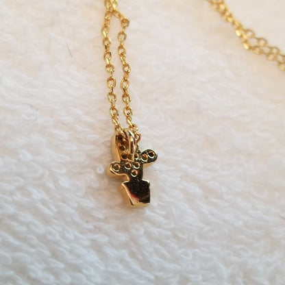 Tiny Cactus Charm Necklace