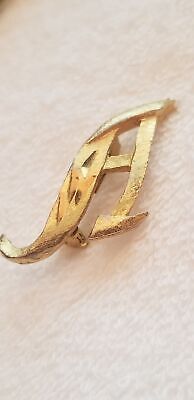 Vintage Gold Tone Letter A Brooch